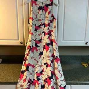 Ann Taylor sundress
Size: six
Color: parchment, pink, midnight navy, orange